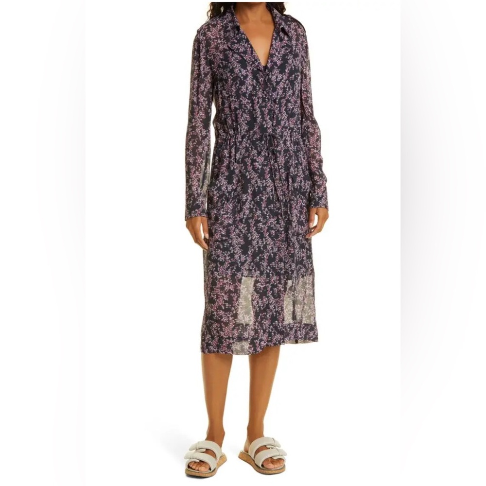 Rag & Bone Floral Long Sleeve Midi Dress